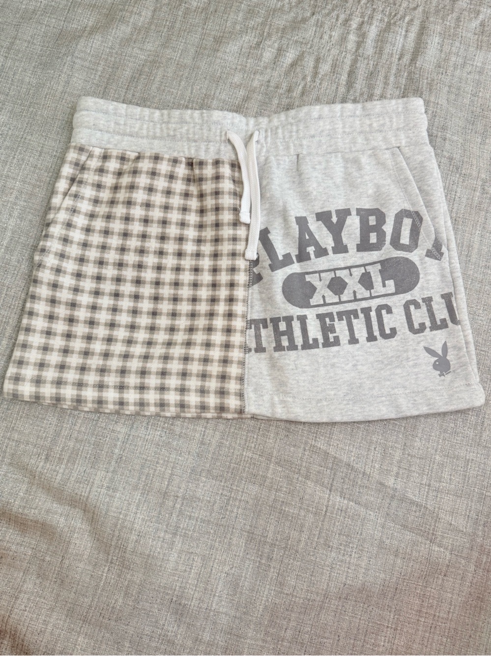 Playboy by PacSun Gray Plaid Fleece Skirt Size XS